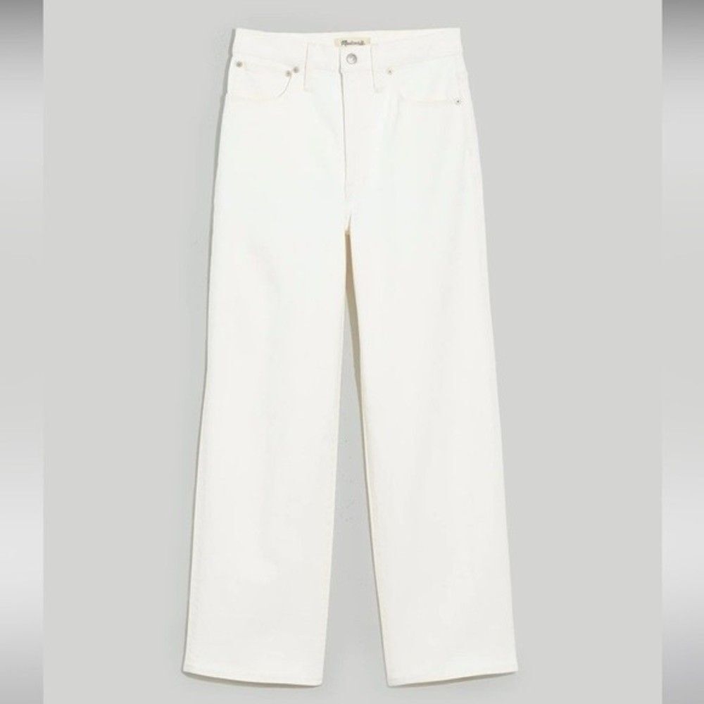 Madewell Perfect Vintage Wide Leg Crop Jeans Size 31 X 27 Tile White Summer - Picture 8 of 12